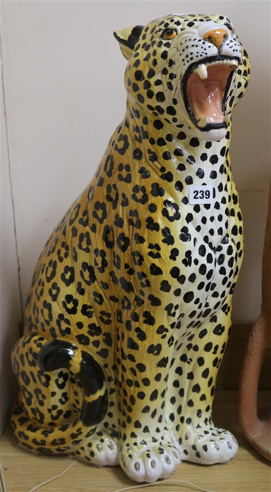 An Italian pottery leopard 60cm.